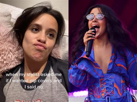 accidently slips in|Camila Cabello Joked About Her Recent Nip Slip on TikTok .